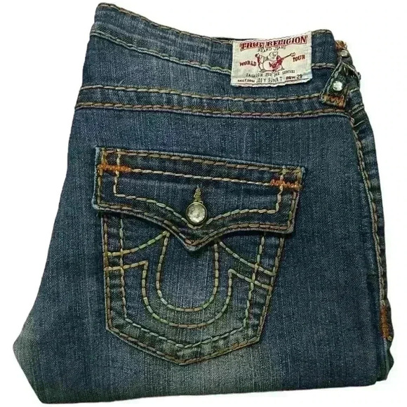 True Religion Vintage Y2K Rhinestone Joey Super T Jeans